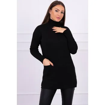 Dámský svetr Dámský černý svetr se stojáčkem K-Fashion, UNI i519_16304-U