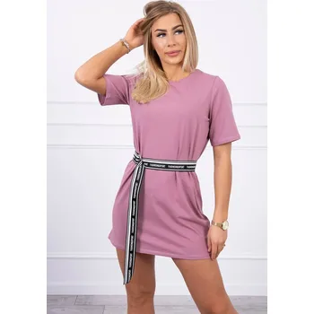 Dámské šaty Dámské tmavě růžové šaty s páskem K-Fashion, UNI i519_20021-U
