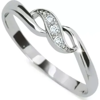 Prsten Dámský prsten bílé zlato 585/1000 přírodní diamant 0.035 ct G/SI DF2001 velikost 52