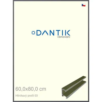 Rám na obraz DANTIK rámeček 60x80 | ALU profil 7003 Platina matná (Plexi Čiré) (Vyrobeno s láskou u nás v DANTIKU)