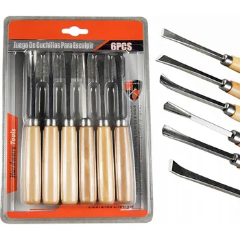 Dláto SADA ŘEZBÁŘSKÝCH DLÁT NA DŘEVO, TRUHLÁŘSKÝCH, 6 KUSŮ