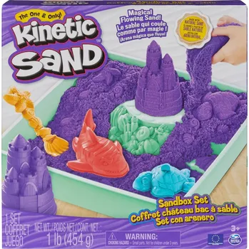 kreativní sada Kinetic sand krabice tekutého písku s podložkou fialová