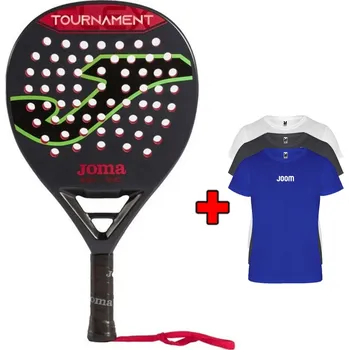 Raketa na padel JOMA TOURNAMENT BLACK / RED + bonus TRIČKO