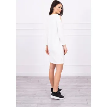 Dámské šaty Dámské šaty s potiskem Dream ecru s průstřihy K-Fashion, UNI i519_17142-U