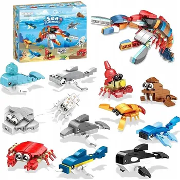 ostatní stavebnice MOŘSKÁ ZVÍŘATA OCEÁNU STAVEBNICE FIGURKY POSTAVIČKY SADA Sea Animals