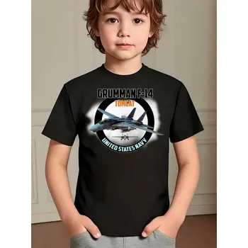 Chlapecké tričko STRIKER Dětské tričko F-14 Tomcat Barva: Černá, Velikost: 12 et