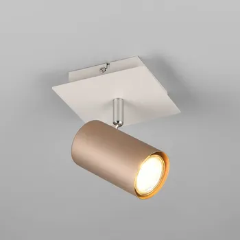 Lampička Trio Lighting Nástěnný reflektor Marley, hnědá/světle šedá, 12 x 12 cm, kovový kávově hnědá, světle šedá 1 x 25 W