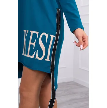 Dámské šaty Dámské mořské šaty s kapucí - potiskem a pásky K-Fashion, UNI i519_20371-U