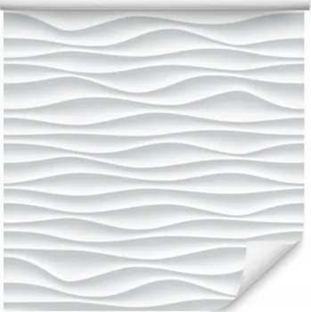 Fototapeta Tapeta do Obývacího Pokoje Bílé Vlny Geometrický 3D Vzor