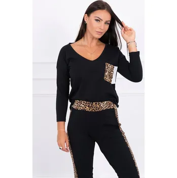 Dámská halenka Černá sada s leopardím vzorem – K-Fashion, UNI i519_15613-U