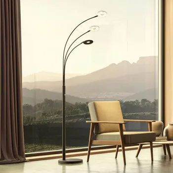 Lampička FISCHER & HONSEL LED stojací lampa Dent, černá, 185 cm, kov, CCT, 3 světla. černá matná 3 x 7,5 W LED - Doprava zdarma