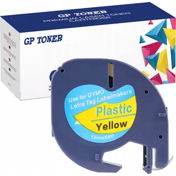 Pásek do tiskárny Páska do DYMO LetraTag 12mm x 4m žlutá 59423 Plastová