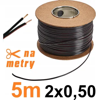 elektrický kabel KABEL PRO LED DVOUŽILOVÝ ČERNÝ 2x0,50 MĚĎ