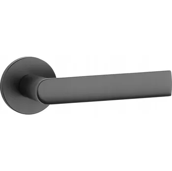 Dveřní kování Klika Rewa, kulatá rozeta, černá matná Slim STILE