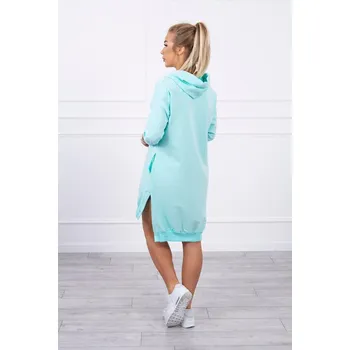 Dámské šaty Dámské mentolové šaty s kapucí a prodlouženými zády K-Fashion, UNI i519_19889-U