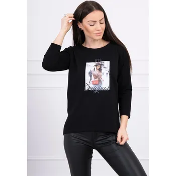 Dámská módní halenka s potiskem - černá K-Fashion, UNI i519_17055-U