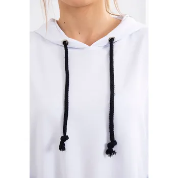 Dámské šaty Univerzální bílé dámské šaty s kapucí a kapsami K-Fashion, UNI i519_21421-U