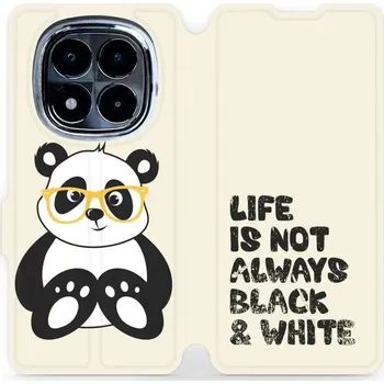 Pouzdro na mobilní telefon Flipové pouzdro Mobiwear - Xiaomi Poco X7 - M041S Panda - life is not (Knížkové flip pouzdro, obal, kryt na mobil Xiaomi Poco X7 - M041S Panda - life is not, materiál Umělá kůže + TPU - ochrana 360°, stojánek, silikonová vanička, magnetické zavírání)