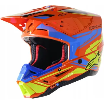 Helma na motorku Přilba Alpinestars SM5 Supertech M5 Action oranžová/modrá/žlutá XL