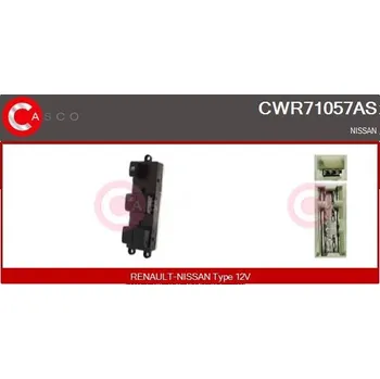Spínač, zvedací zařízení oken CASCO CWR71057AS
