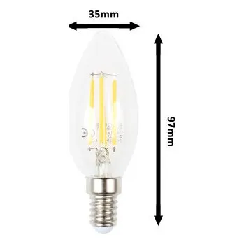 Žárovka LED žárovka E14 DIMF4W FILAMENT C35 - Teplá bílá