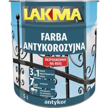 barva na kov Antikorozní olejovo-ftalová Barva na kov Lakma 5 l STŘÍBRNÁ polomatná