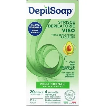 DepilSoap Proužky na obličej s avokádem, depilační pásky na obličej s avokádem 20 ks