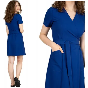 Dámské šaty Elastické zdravotnické šaty zavinovací s vázáním a viskózou ZOYA SAFÍR vel. 50