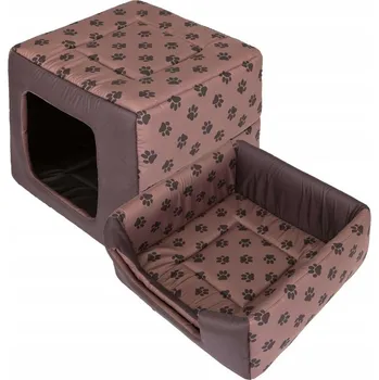 Pelíšek pro psa Pelíšek 2 v 1, obdélníkový pelíšek se stříškou 38x38 cm