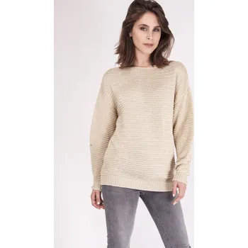 Dámský svetr Dámský netopýří svetr Beige - MKMSwetry, S i556_44448_92_33