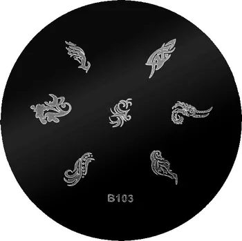 ŠABLONA S VZORY PRO RAZÍTKA NA NEHTY XS B 103