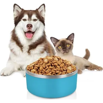 Miska pro psa Jedna kovová miska LIHONG, modrá, 1,9 l