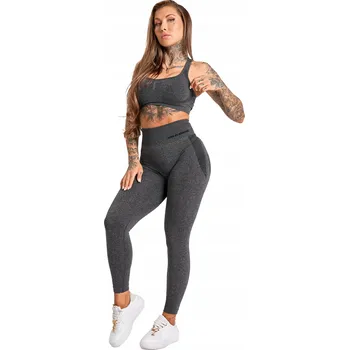 Dámské legíny Gym Glamour Bezešvé legíny Melange Dark Grey S Na Trénink