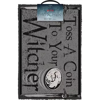 CurePink Netflix The Witcher Zaklínač Toss A Coin Šedá 60 x 40 cm
