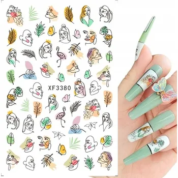 Samolepící Samolepky na zdobení nehtů Vzory JARO LÉTO ŽENA