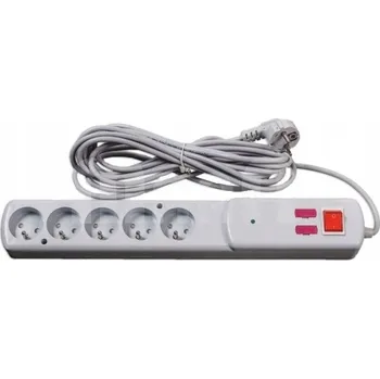 Napájecí kabel PRODLUŽOVACÍ KABEL PROTIPŘEPĚŤOVÁ LIŠTA 5 ZÁSUVEK 3m