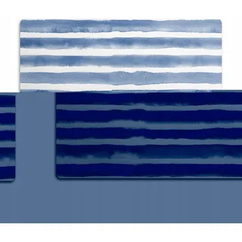 Miska pro psa Podložka pro kočky a psy pod misky vodorovné pruhy, 90x60 cm