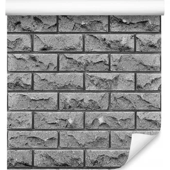 Fototapeta Tapeta OMYVATELNÁ Šedá CIHLA Imitace Cihly 3D