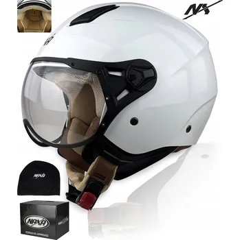 Helma na motorku MOTOCYKLOVÁ PŘILBA OTEVŘENÁ SKÚTR CHOPPER CRUSIER NAXA S33 vel. M