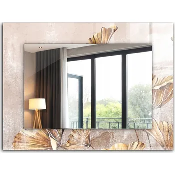 Zrcadlo Nástěnné zrcadlo se skleněným rámem s potiskem motivu 80x60 Květiny Vintage