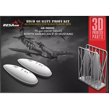 Plastikový model RESARM 1/48 P-51 Mustang 75 gal. Drop Tanks (2 pcs.)