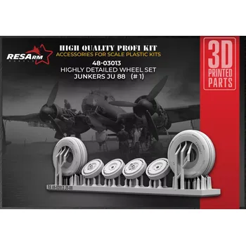 Plastikový model RESARM 1/48 Junkers Ju-88 wheels set type 1