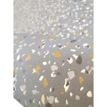 Tapeta Tapeta šedá grafická imitace teraco