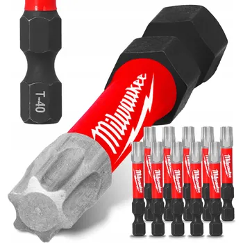 Bit 10x Rázový bit MILWAUKEE TX40 50 mm MAGNETICKÝ ŠROUBOVACÍ HROT TORX