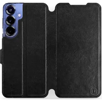 Pouzdro na mobilní telefon Flipové pouzdro Mobiwear - Samsung Galaxy S25 Plus - Černé a šedé (Knížkové flip pouzdro, obal, kryt na mobil Samsung Galaxy S25 Plus - Černé a šedé, materiál Umělá kůže + TPU - ochrana 360°, stojánek, silikonová vanička, magnetické zavírání)