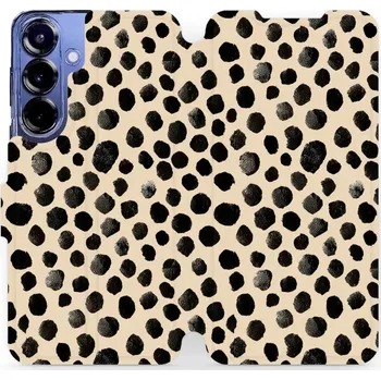 Pouzdro na mobilní telefon Flipové pouzdro Mobiwear - Samsung Galaxy S25 Plus - VA50S Černé puntíky (Knížkové flip pouzdro, obal, kryt na mobil Samsung Galaxy S25 Plus - VA50S Černé puntíky, materiál Umělá kůže + TPU - ochrana 360°, stojánek, silikonová vanička, magnetické zavírání