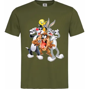 Pánská móda Tričko Looney Tunes | Squad Druh: Pánské, Barva: Khaki, Velikost: XL