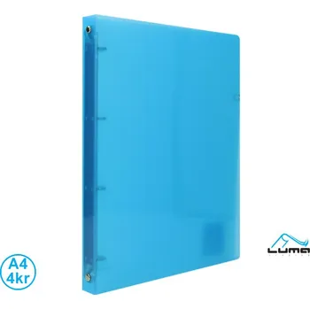 Pořadač LUMA A4 diagonální 4 kroužkový modrý