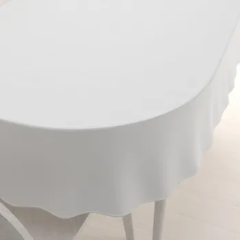 ubrus Oválný bavlněný keprový ubrus KEP-001 Bílý 60x100 cm