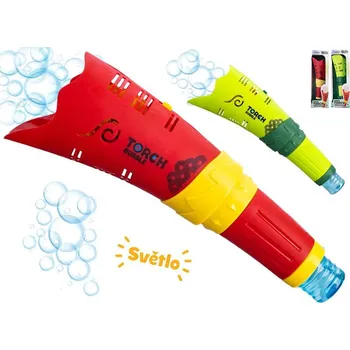 Hračka na písek Bublifukovač pochodeň 26 cm na baterie se světlem